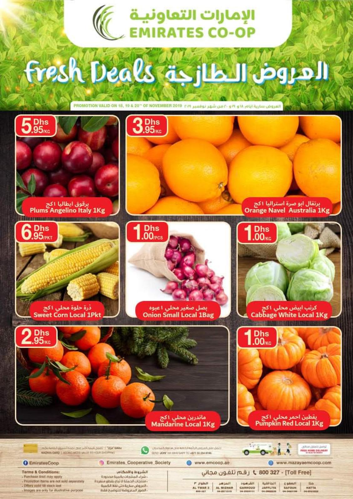عروض جمعية الإمارات التعاونية من 18 حتى 20-11-2019 الطازج