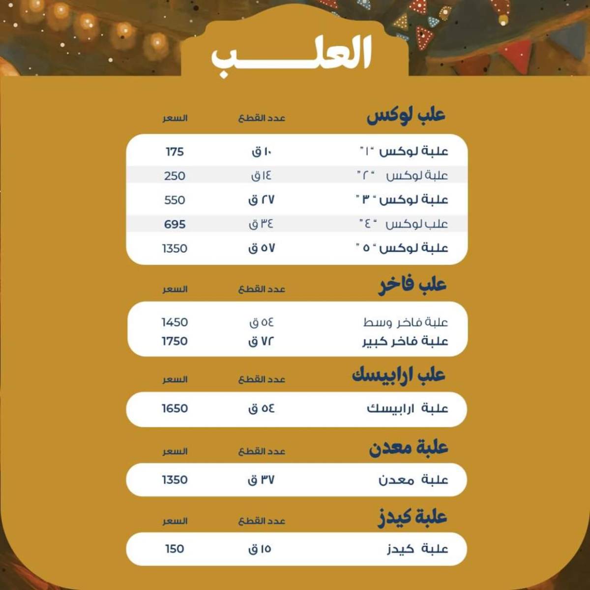 أسعار حلاوة المولد لدى حلوانى إكسبشن من 9 أغسطس 2025