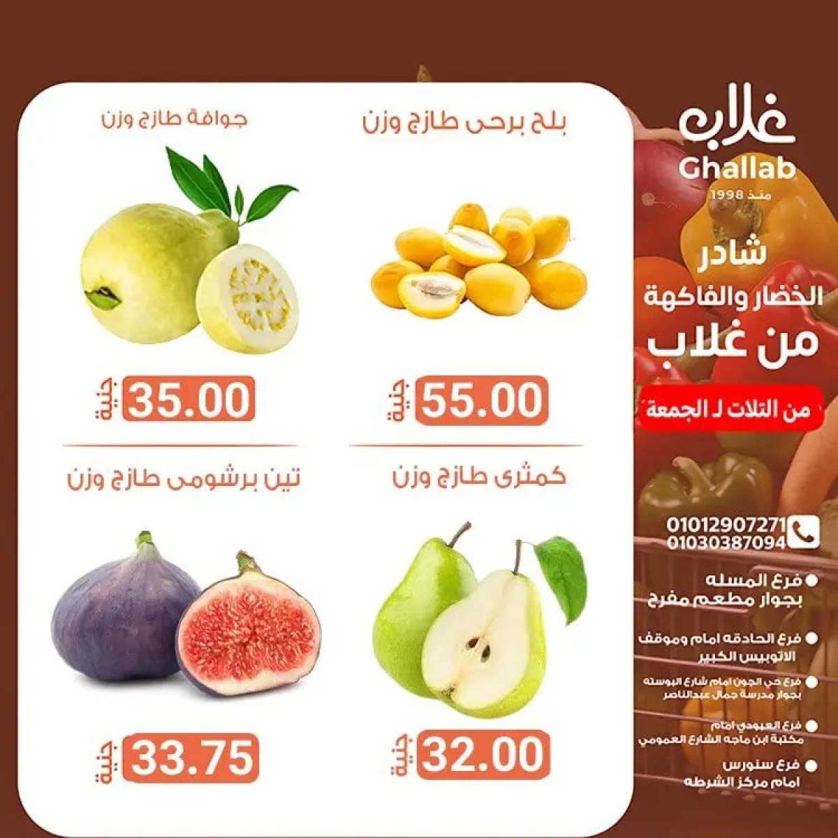 عروض أسواق غلاب الفيوم حتى 15 أغسطس 2025 عروض الفريش