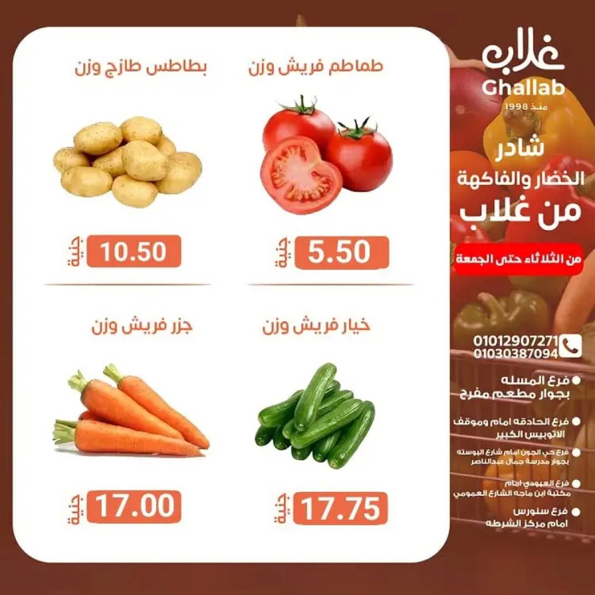 عروض أسواق غلاب الفيوم حتى 15 أغسطس 2025 عروض الفريش