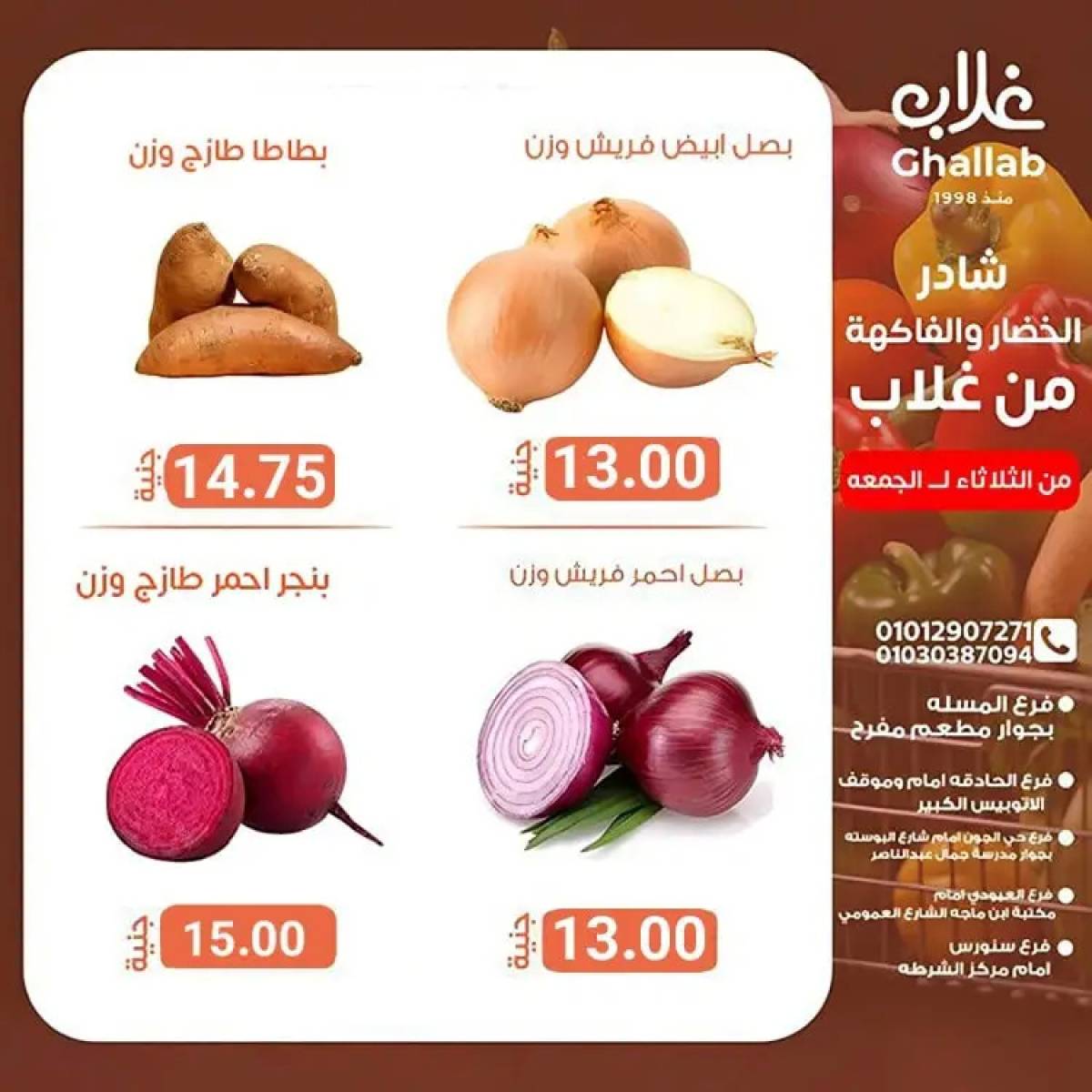 عروض أسواق غلاب الفيوم حتى 15 أغسطس 2025 عروض الفريش