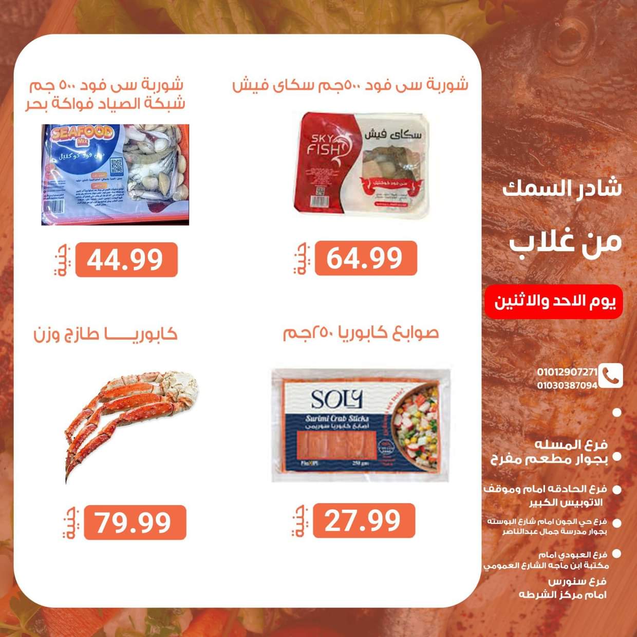عروض أسواق غلاب الفيوم  من 17 حتى 18 أغسطس 2025 شادر السمك