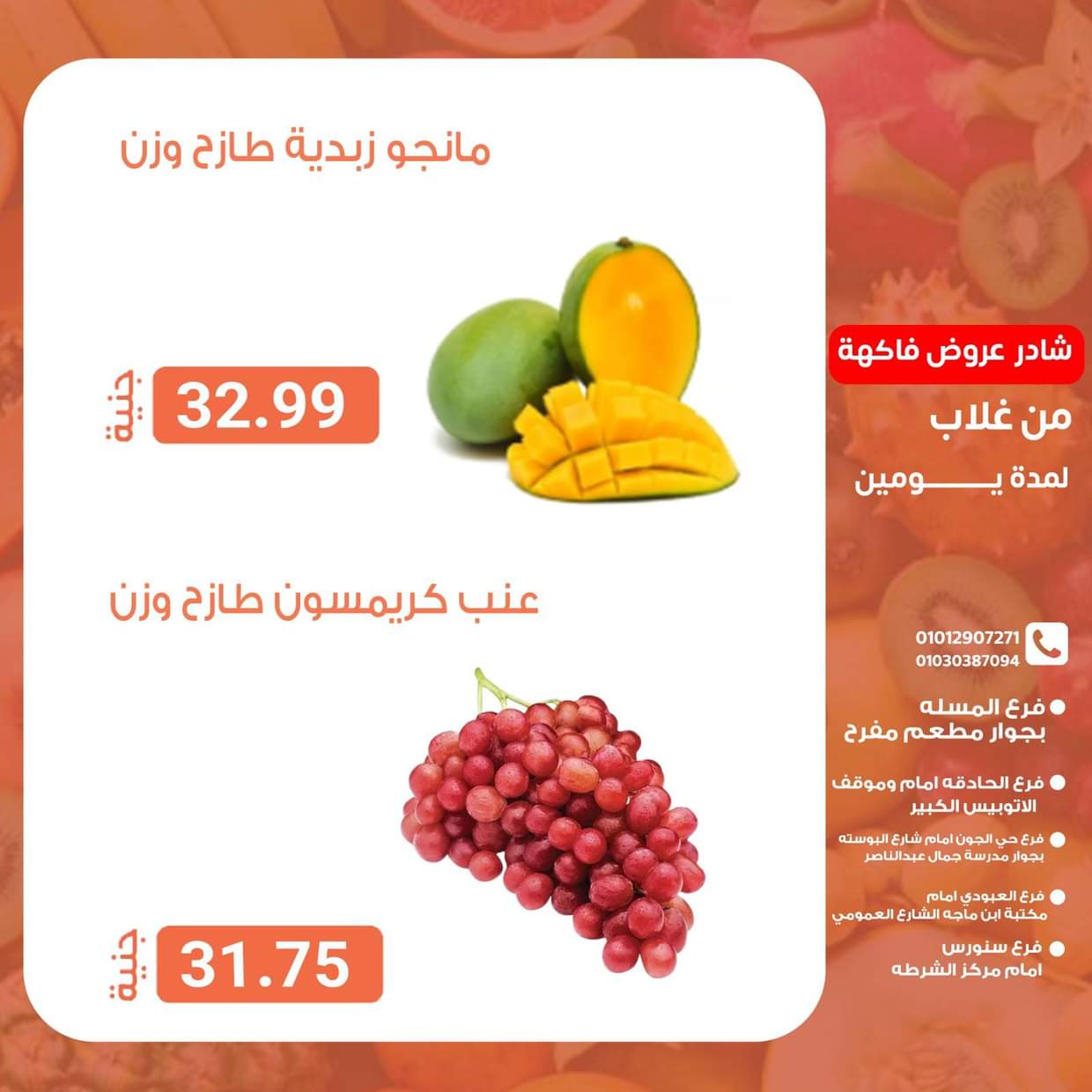 عروض أسواق غلاب الفيوم  من 17 حتى 18 أغسطس 2025 شادر السمك