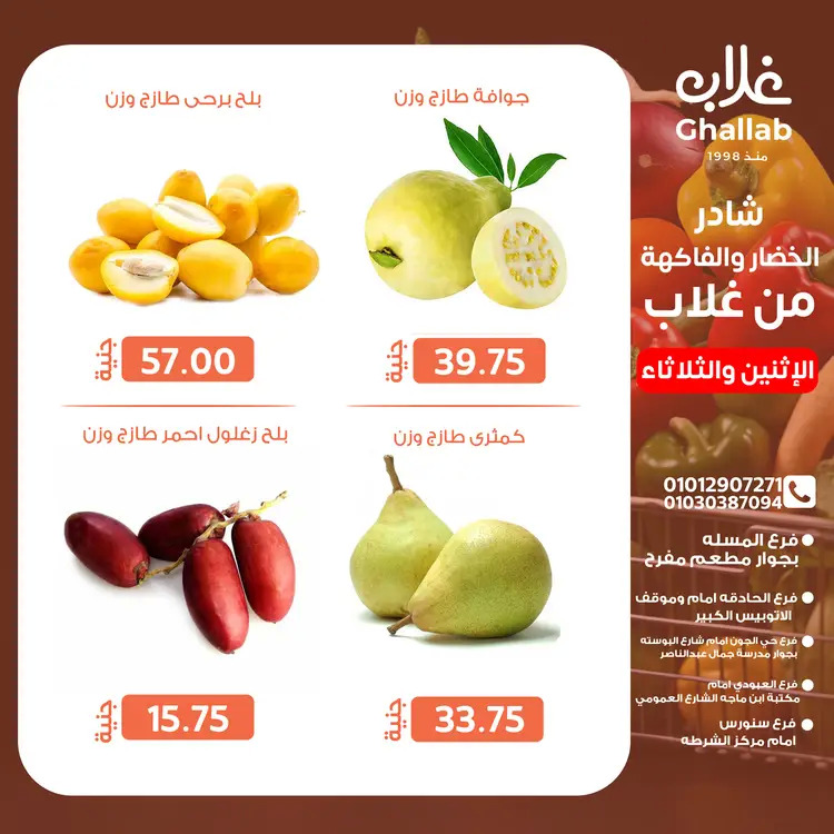 عروض أسواق غلاب الفيوم من 25 حتى 26 أغسطس 2025 عروض الفريش