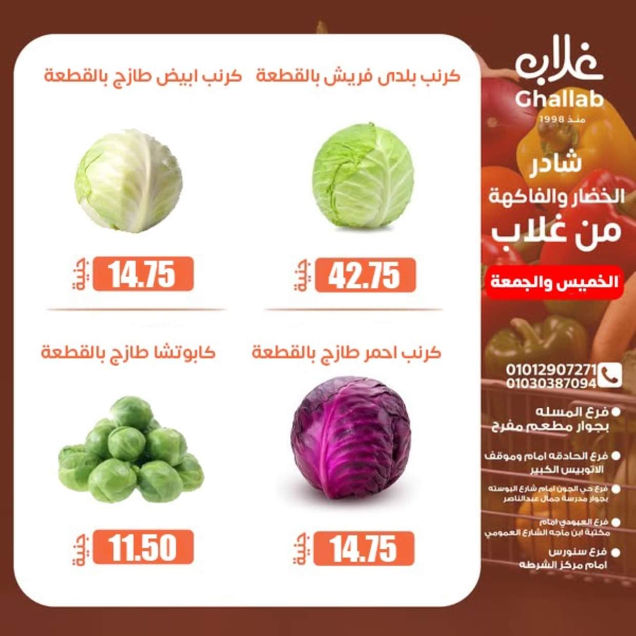 عروض أسواق غلاب الفيوم  من 28 حتى 29 أغسطس 2025 ويك اند