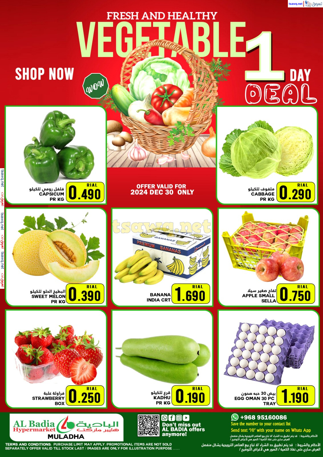 عروض البادية الملده اليوم الإثنين 30 ديسمبر 2024 عروض الطازج