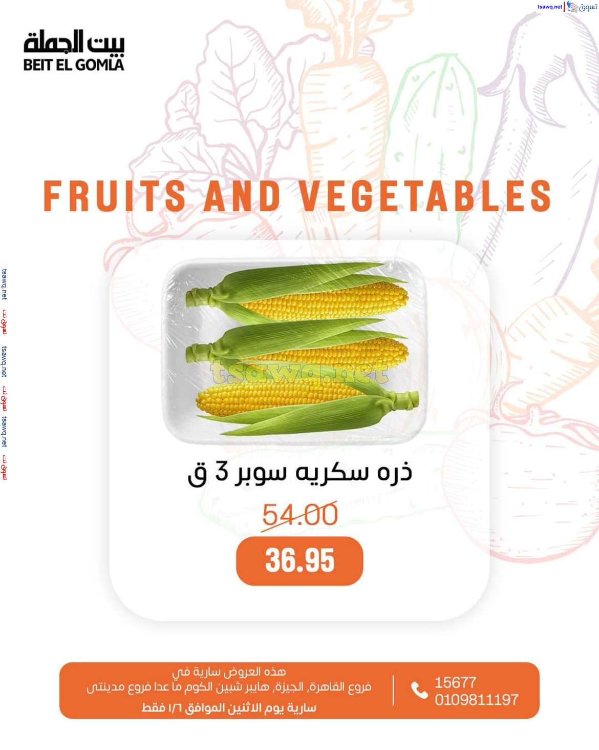 عروض بيت الجملة اليوم الإثنين 6 يناير 2025 الخضار والفاكهة