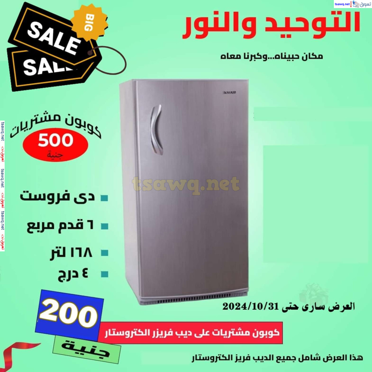 عروض التوحيد والنور من 3 حتى 31 أكتوبر 2024 تخفيضات
