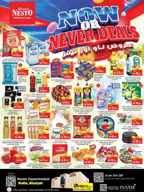 Nesto Rolla Sharjah offers to 9 September 2026 Now or Never