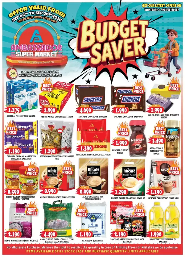 Ambassador Supermarket offers to 20 September 2026 Budget Saver