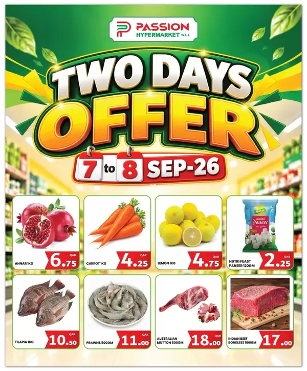 Passion Hypermarket Doha offers from 7 to 8 September 2026 Midweek