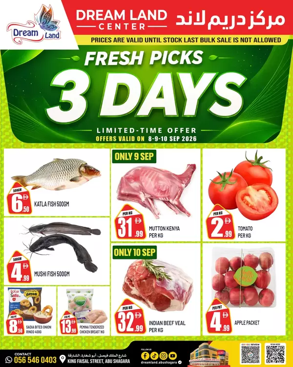 Dream Land Abu Shagara offers to 10 September 2026 Fresh Picks
