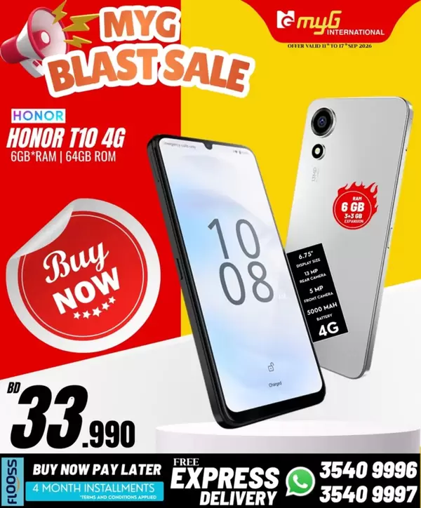 MYG International Bahrain offers to 17 September 2026 Blast Sale