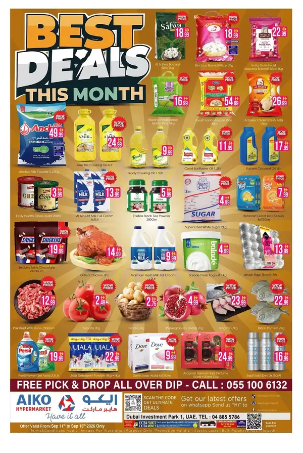 AIKO Hypermarket Dubai offers from 11 to 13 September 2026 Best Deals