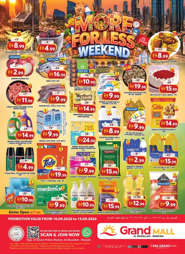 Grand Mall Musallah Sharjah offers to 13 September 2026 Weekend Deals